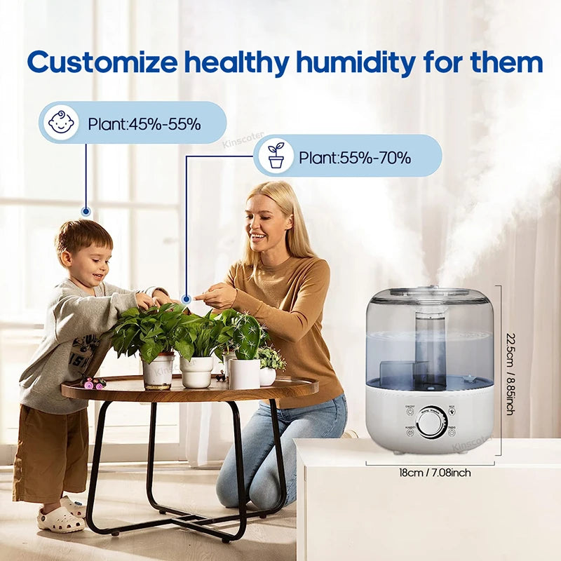 Humidificador de Aire 3L con Control Remoto y Difusor de Aromas