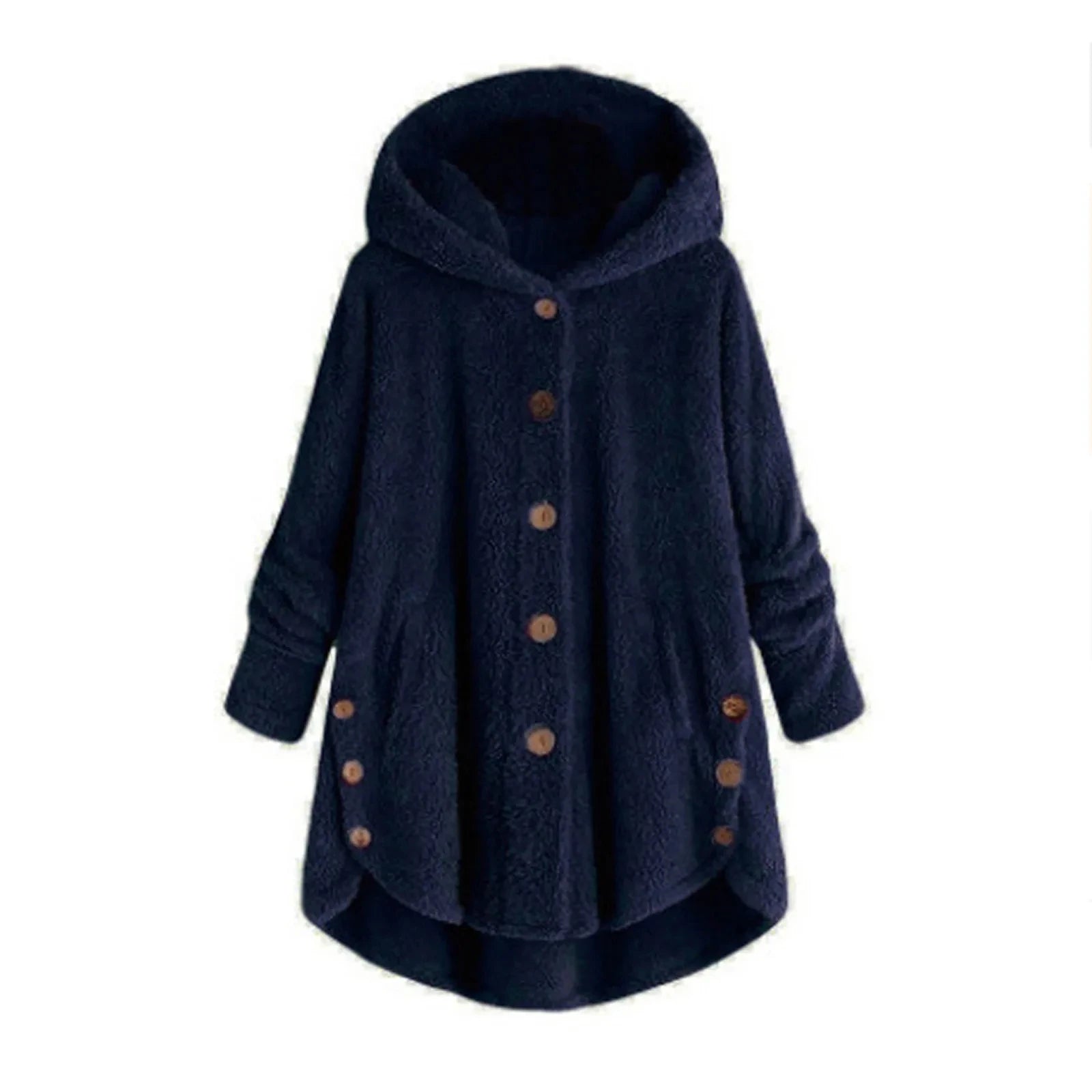 Otoño Invierno mujer abrigo cálido oso de peluche abrigo chaqueta de lana mujer abrigo de felpa chaqueta con capucha abrigos de mujer chaqueta de Color sólido