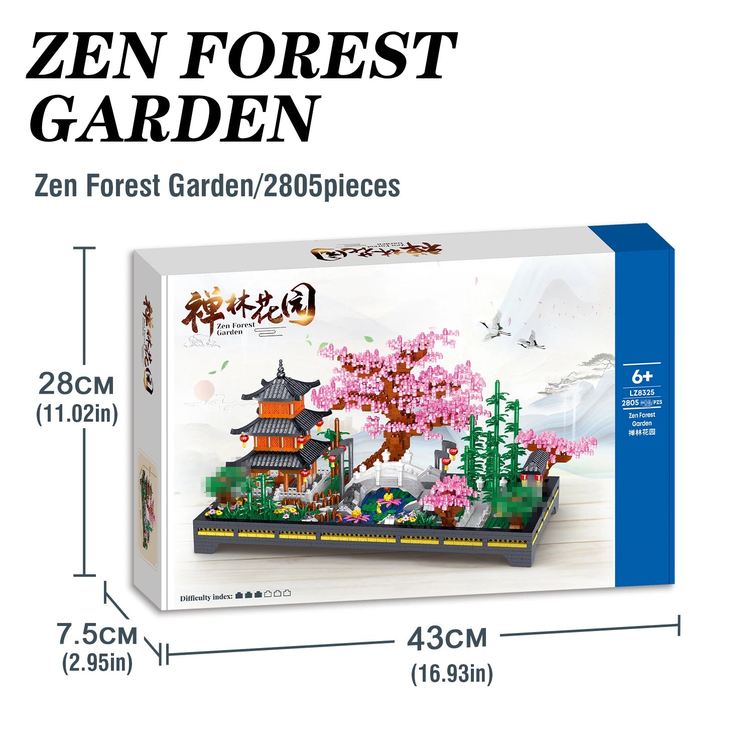 Set de Bloques de Construcción Jardín Zen 2805 Piezas DIY