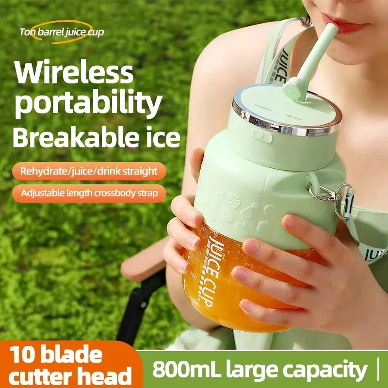 Exprimidor Portátil Recargable 800ml con Triturador de Hielo