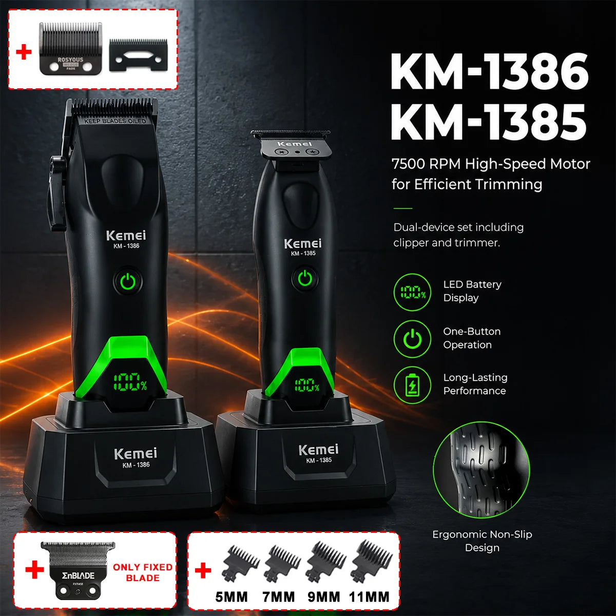 Cortadora de Pelo Profesional para Hombre, Cuchilla DLC, Motor DCM 7500 RPM