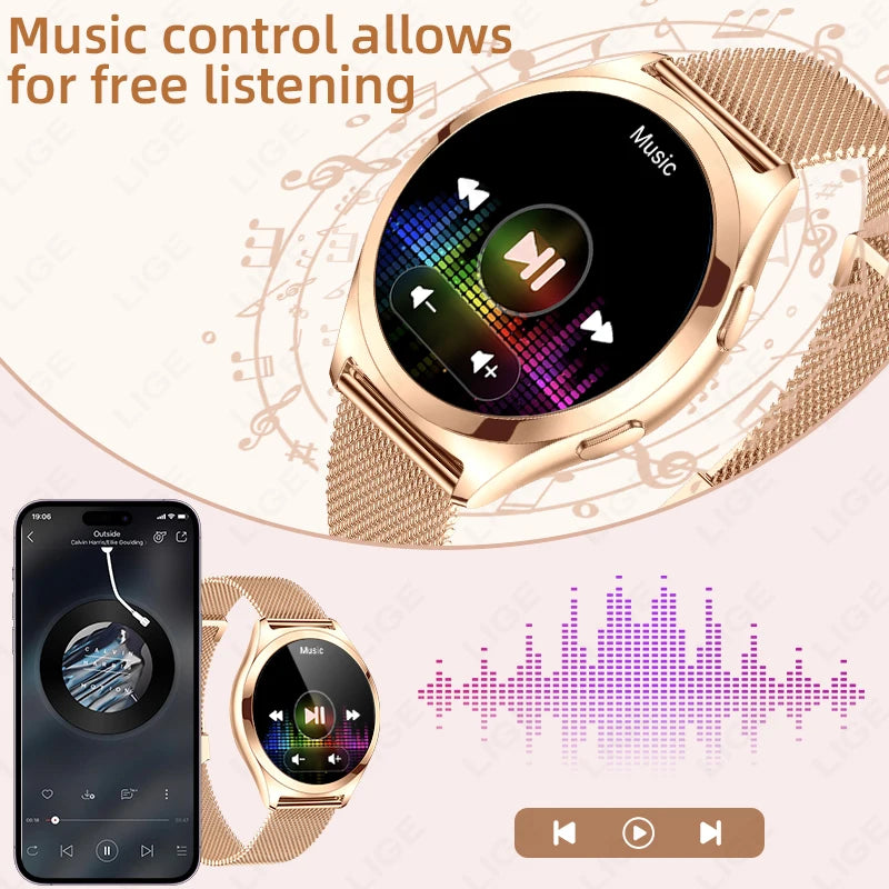 Reloj Inteligente LIGE AMOLED para Mujer Bluetooth