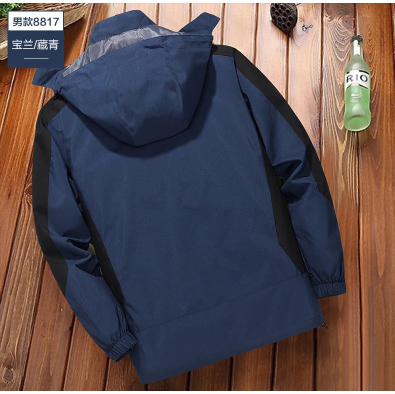 Chaqueta Repelente al Agua con Capucha Desmontable para Hombre