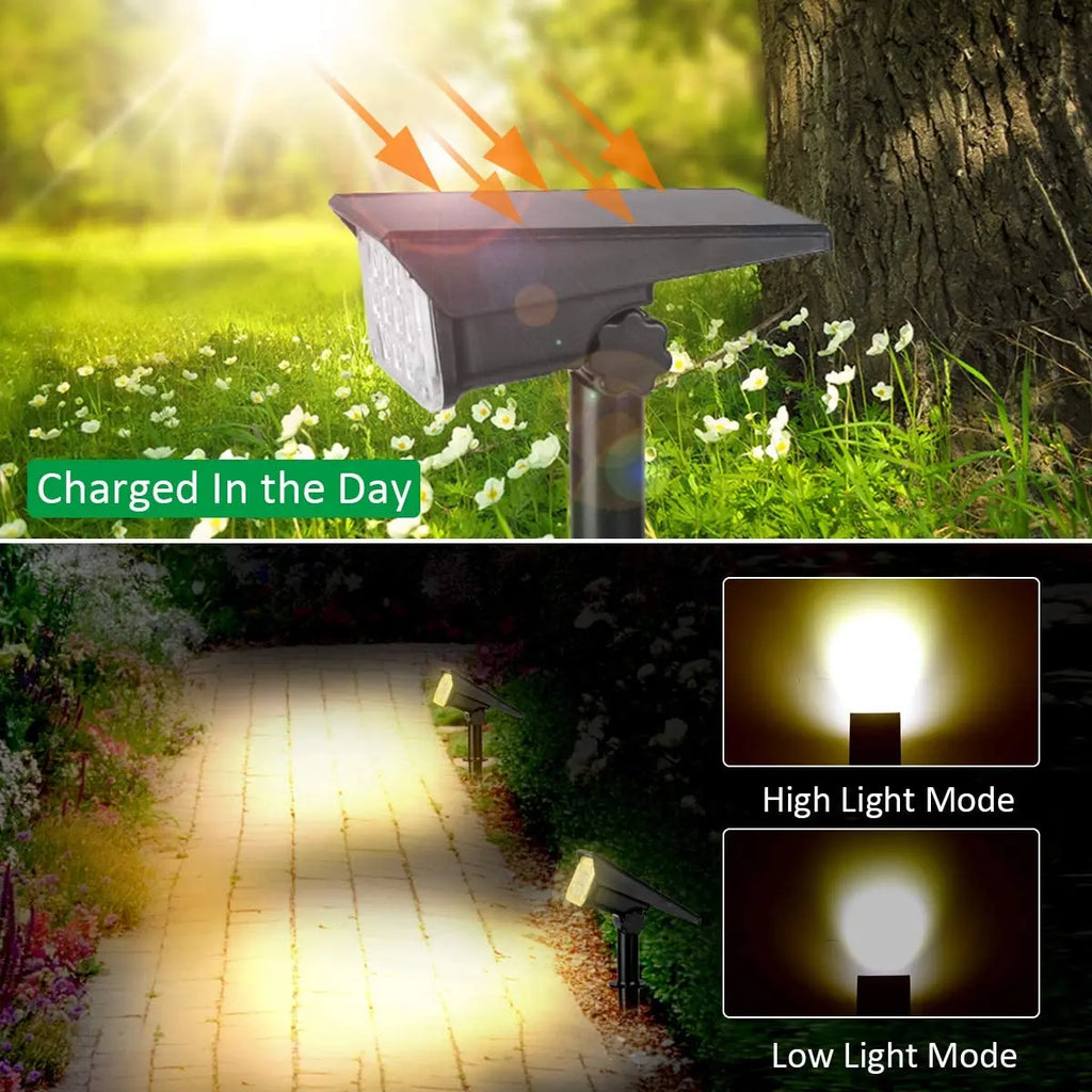 Foco Solar LED para Exteriores, Superbrillante con Temperatura Ajustable IP65