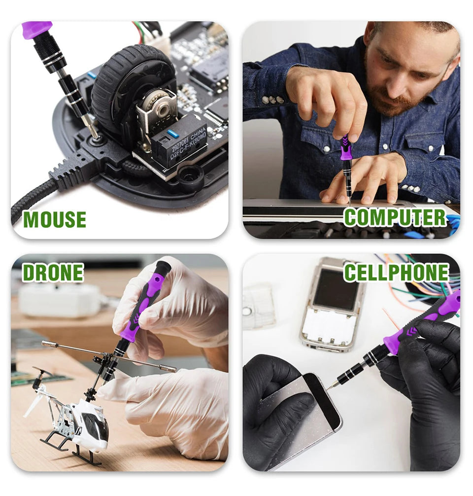 Juego de destornilladores de precisión 115 en 1, Kit de herramientas de reparación magnética multifuncional para ordenador, portátil, teléfono, MacBook, reparaciones domésticas