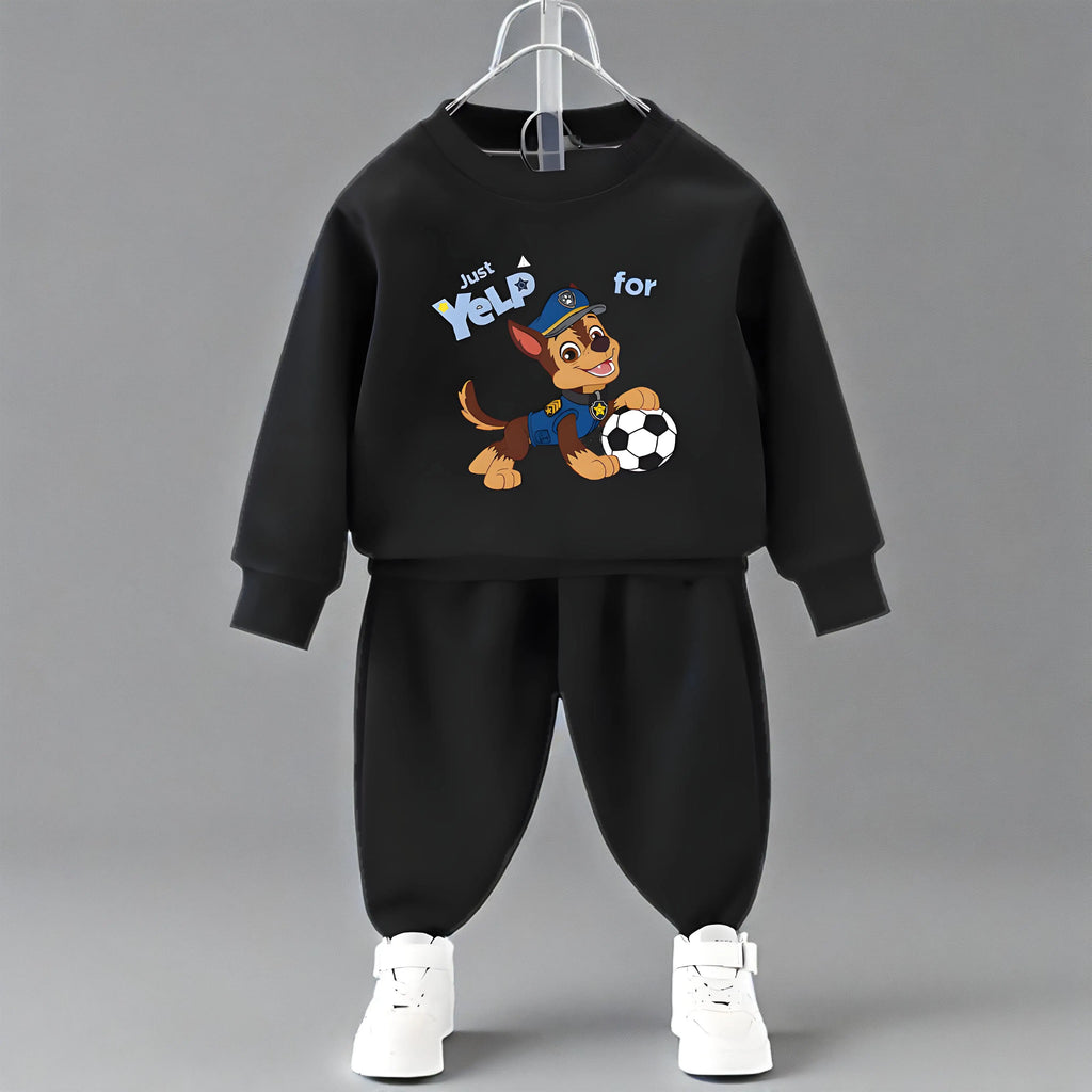 PAW Patrol primavera otoño niños jersey con cuello redondo y pantalón de chándal conjunto de dos piezas sudaderas con capucha casuales para niños conjuntos de ropa deportiva para niños traje