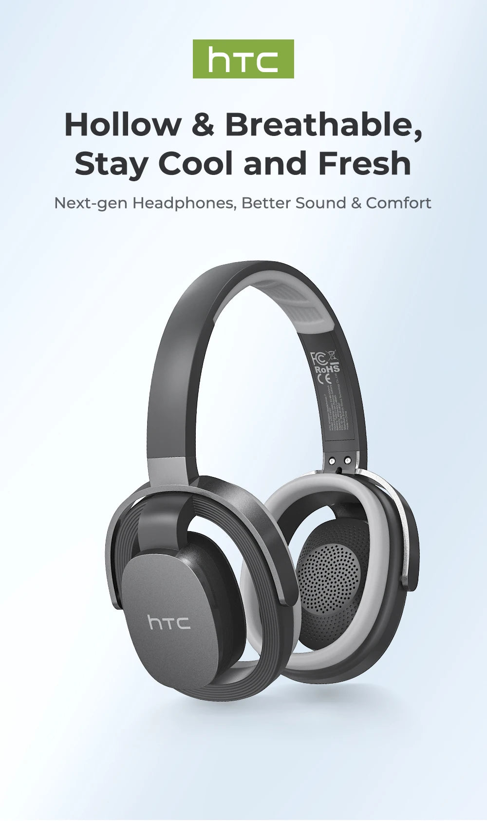 HTC HP07 Auriculares supraaurales Auriculares de traducción de 134 idiomas Auriculares de traducción facial a cara Batería de larga duración