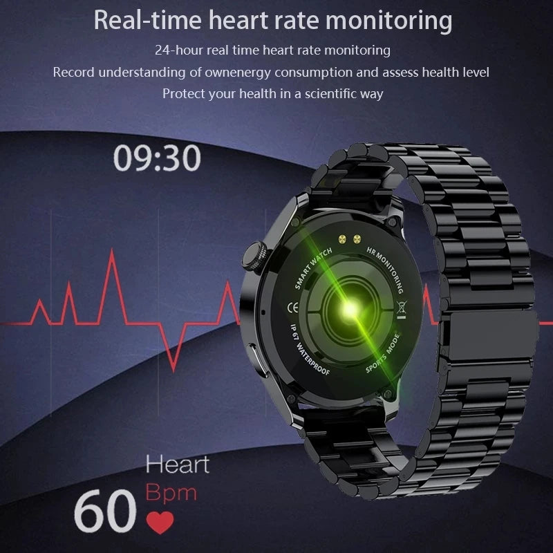 Smartwatch LIGE hombre, llamadas Bluetooth, pantalla AMOLED, resistente al agua