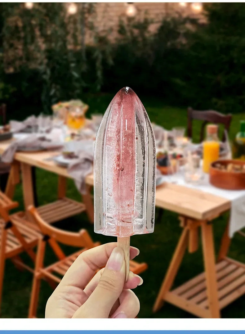 Molde de silicona para helados, molde para paletas de hielo, molde para postres caseros, molde para cubos de jugo con pajita, máquina para hacer helados
