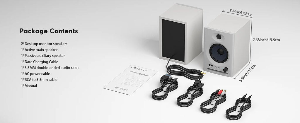 Altavoces Activos para Estantería Ortizan, Monitores de Estudio, Bluetooth 5.3 Inalámbrico, para Computadora, TV, PC, DAC USB, Sistema de Subwoofer HiFi para el Hogar
