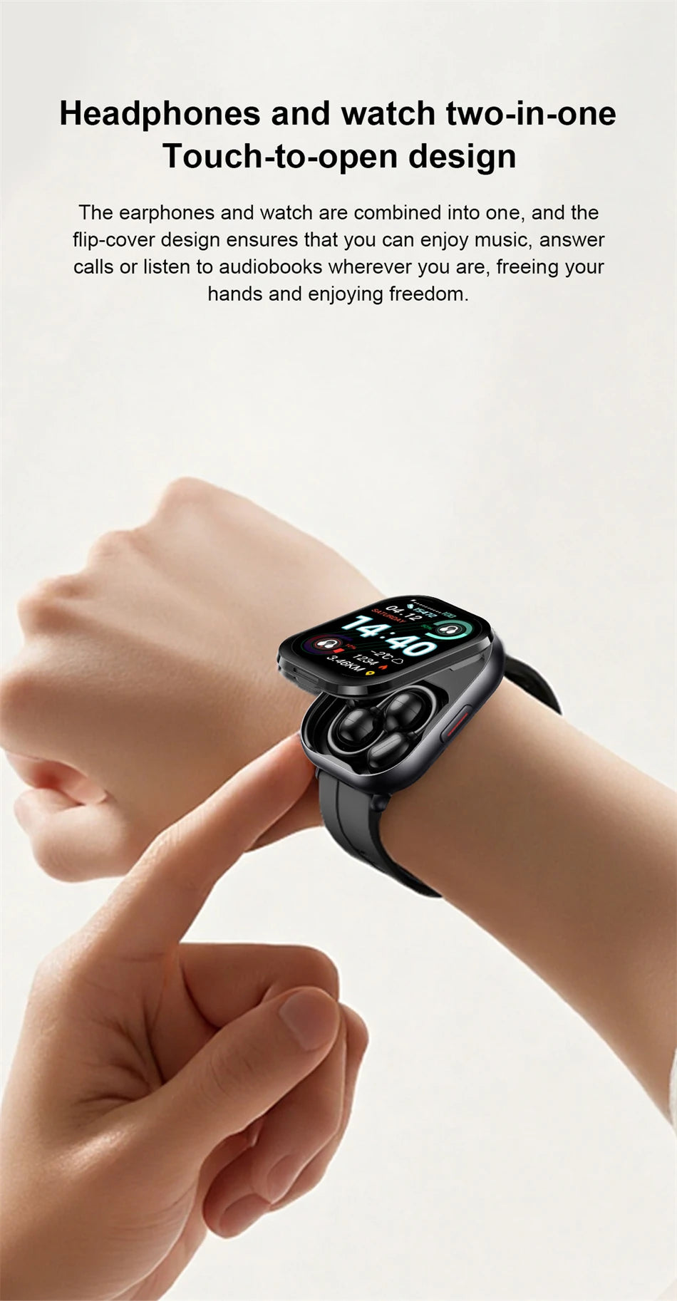 Reloj Inteligente LIGE con Auriculares Bluetooth 2 en 1