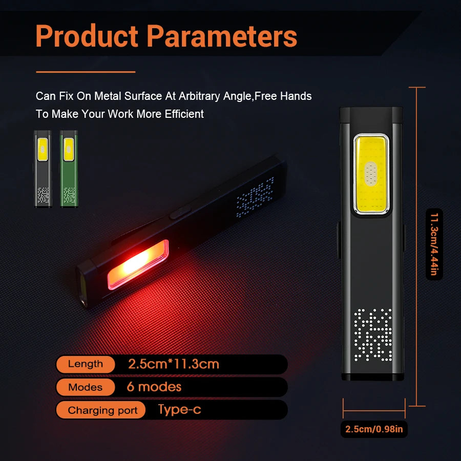 Mini Linterna LED Portátil Recargable con Agarre Magnético