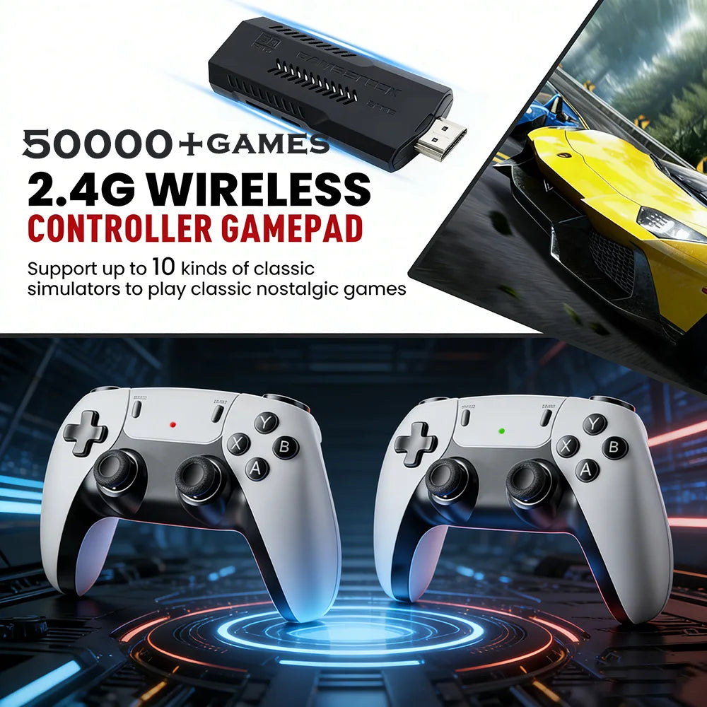 Consola de juegos retro X2PRO 4K Ultra HD, sistema de juegos arcade 3D, mando inalámbrico recargable, 2 jugadores, consola de juegos para TV doméstica compatible con HDMI, PSP, PS1, N64