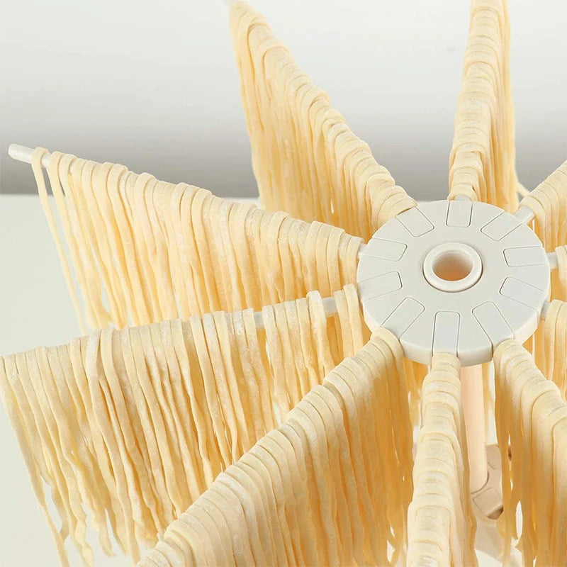 Estante plegable para secado de Pasta, soporte plegable para espagueti fresco casero, colgador de fideos con 10 asas de barra JT583