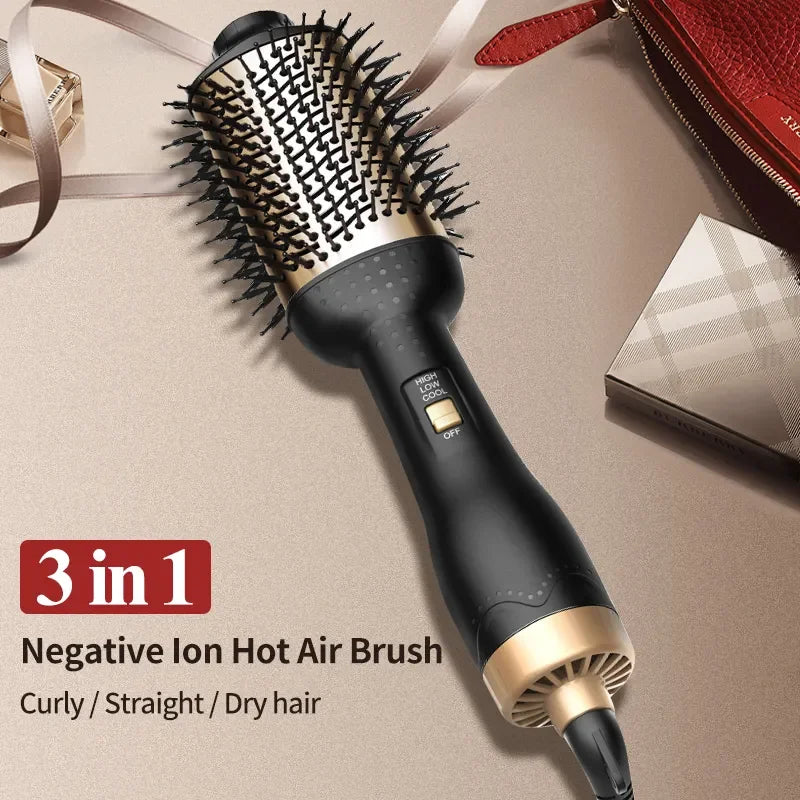 Cepillo de Aire Caliente para Rizar y Alisar el Cabello, Cepillos Eléctricos para el Cabello, Peine Caliente, Rizador Profesional, Cepillo Térmico Anti-Quemaduras