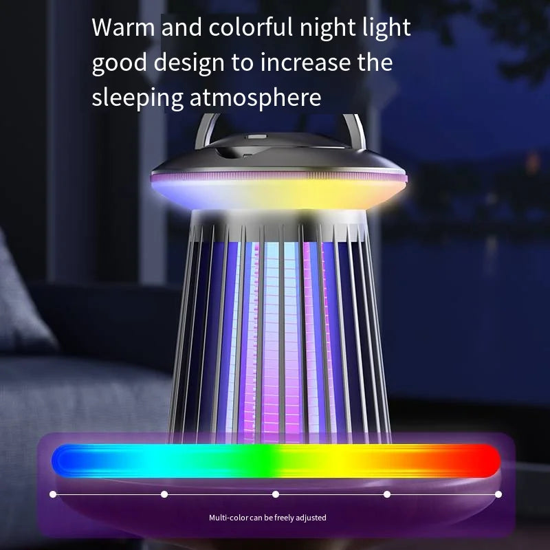 Lámpara antimosquitos con luz nocturna, matamoscas eléctrico recargable por USB para exteriores, patio trasero, terraza, Camping