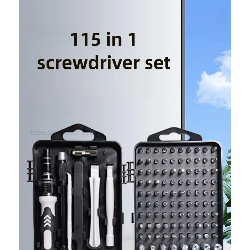 Kit de destornilladores de precisión 115 piezas con puntas intercambiables