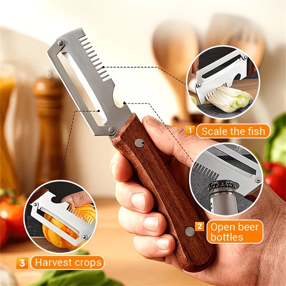 2 piezas de rebanador y rallador de acero inoxidable de primera calidad, pelador multifuncional de verduras y frutas de alta resistencia, herramienta de cocina de acero inoxidable