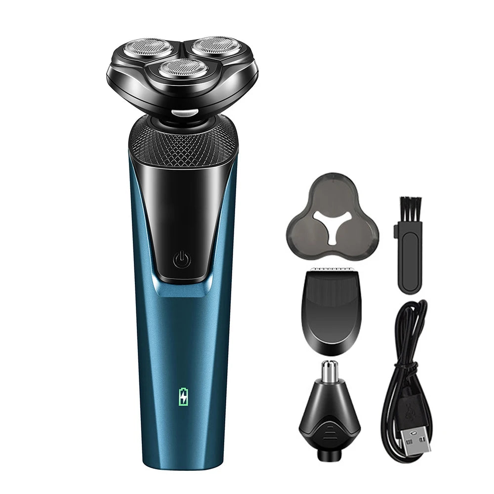 Afeitadora eléctrica 3 en 1 recargable para hombre, uso en seco y húmedo