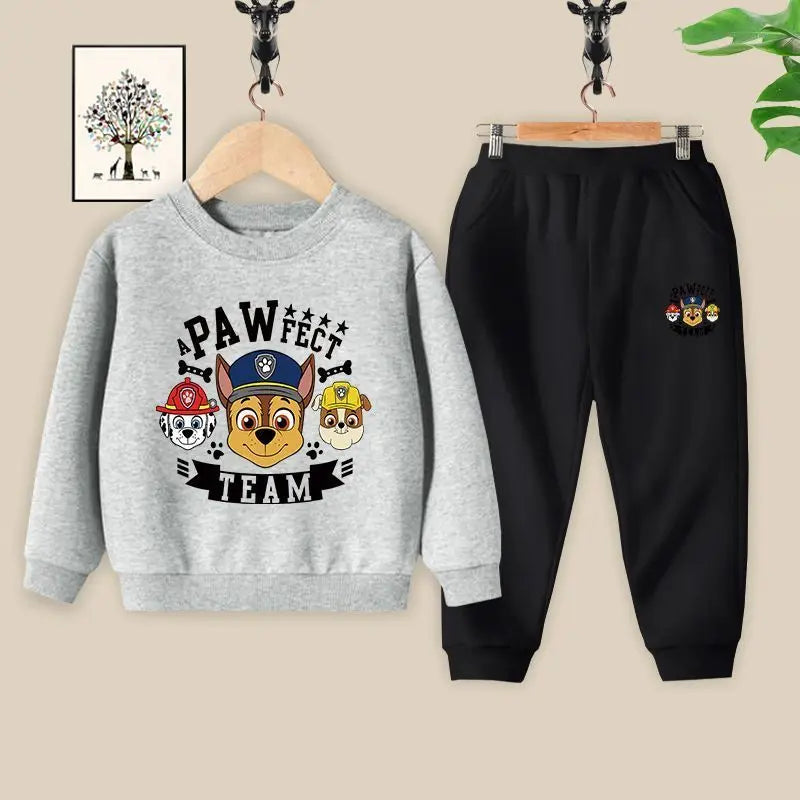 PAW Patrol-Conjuntos de ropa para niños, jersey con cuello redondo y pantalón largo, traje de dos piezas, sudaderas finas, primavera y otoño