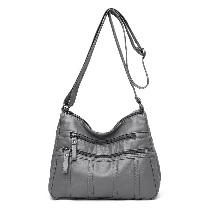 Bolso bandolera negro, bolso de hombro de viaje con correas ajustables y compartimento con cremallera, bolso de hombro adecuado para diferentes