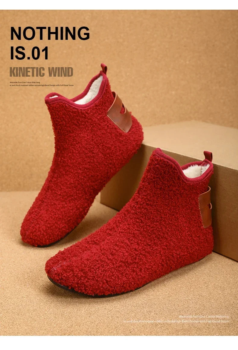 YRZL, zapatos de algodón de invierno para hombre, zapatillas ligeras sin cordones de alta calidad, mocasines de algodón de felpa para interiores, zapatos cálidos de invierno para hombre