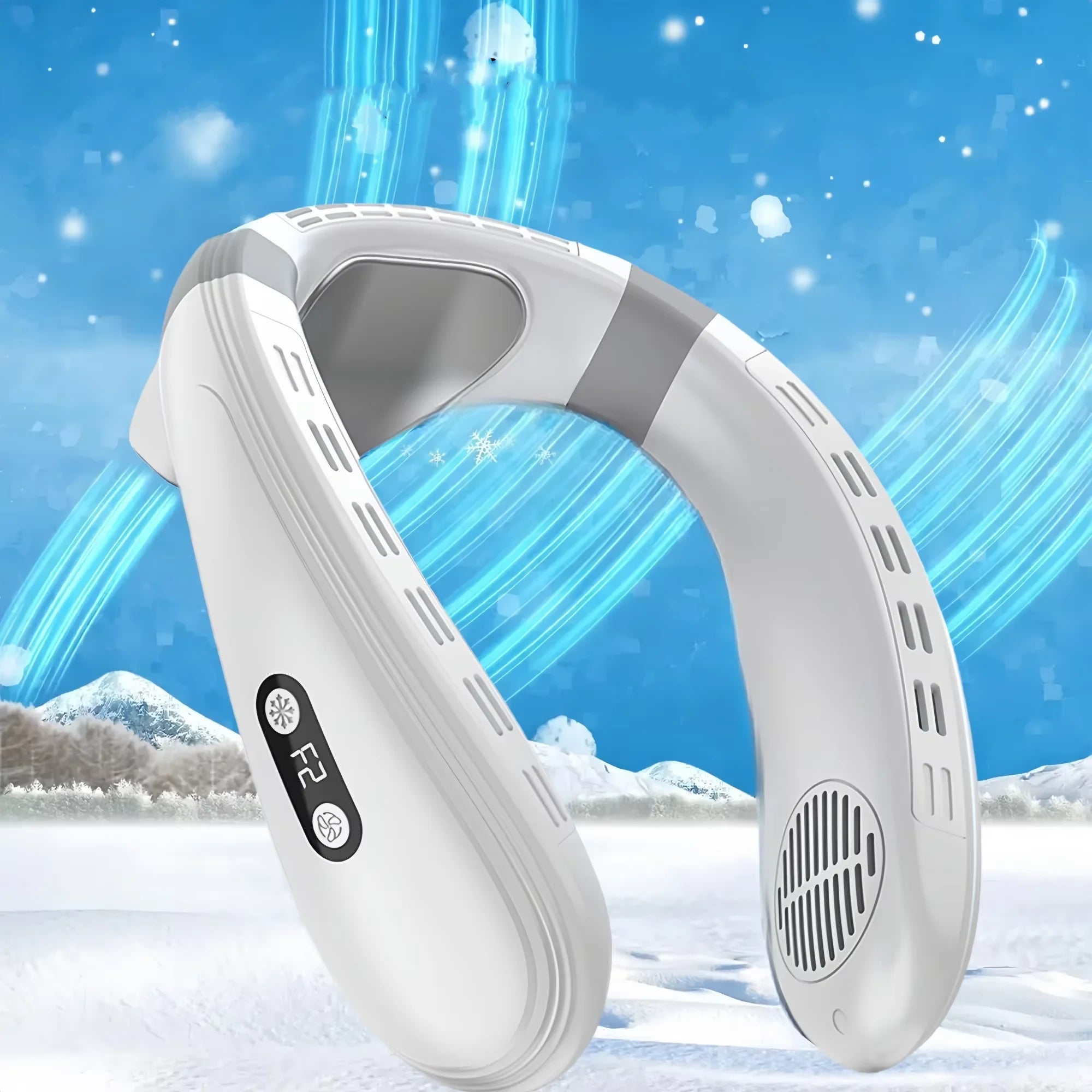 Nuevo ventilador de cuello portátil, aire acondicionado de cuello de 5200mAh, ventilador de refrigeración Semiconductor recargable, ventilador Personal para exteriores, refrigerador portátil