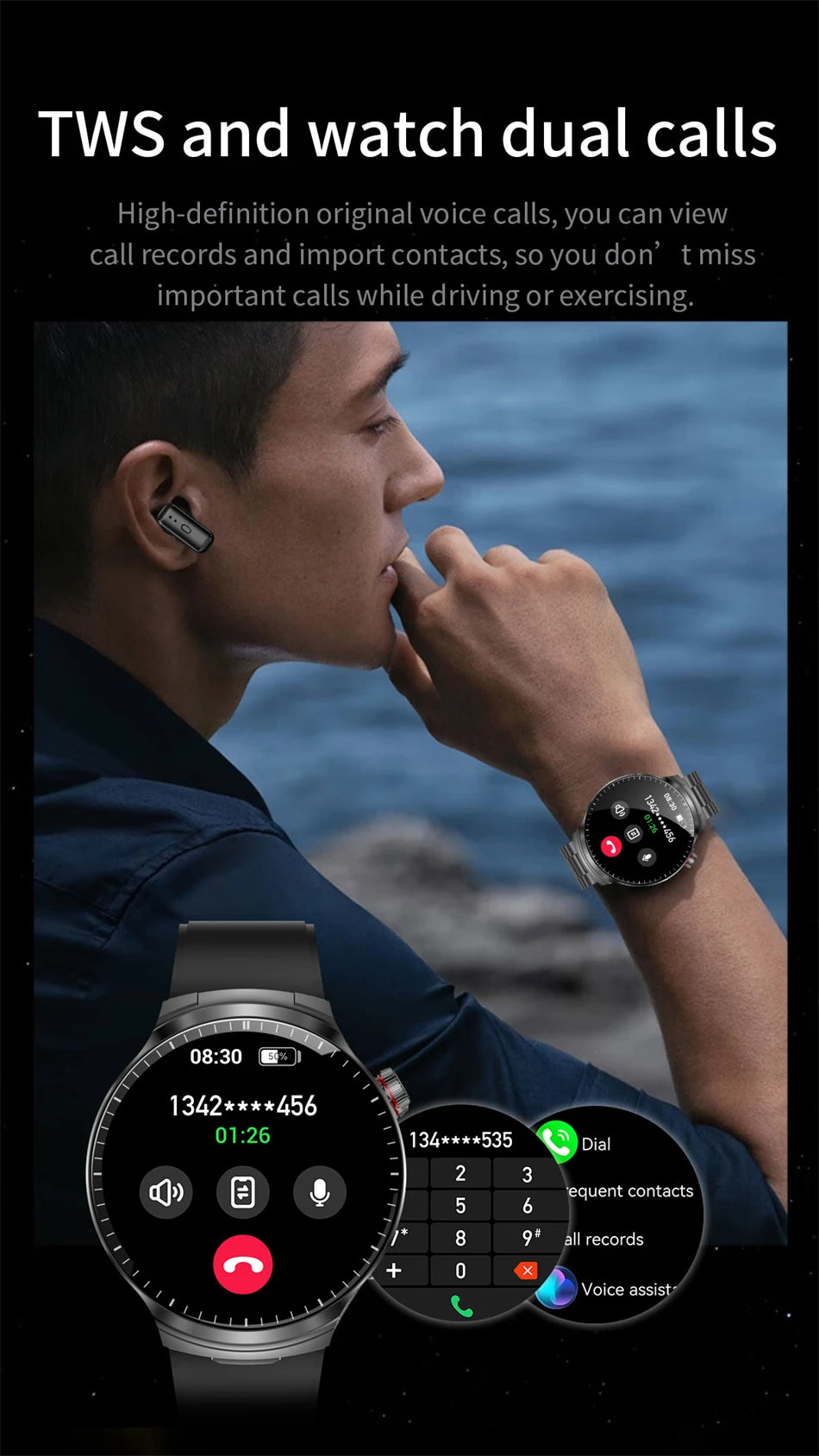 Reloj Inteligente LIGE TWS 2 en 1 con Auriculares