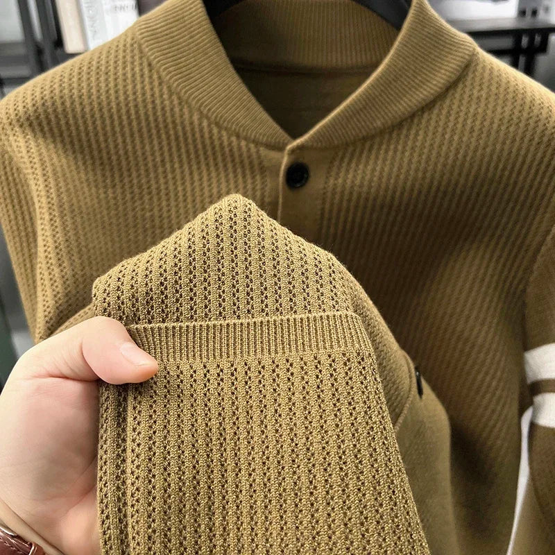Cárdigan para Hombre con Bloques de Color y Botonadura