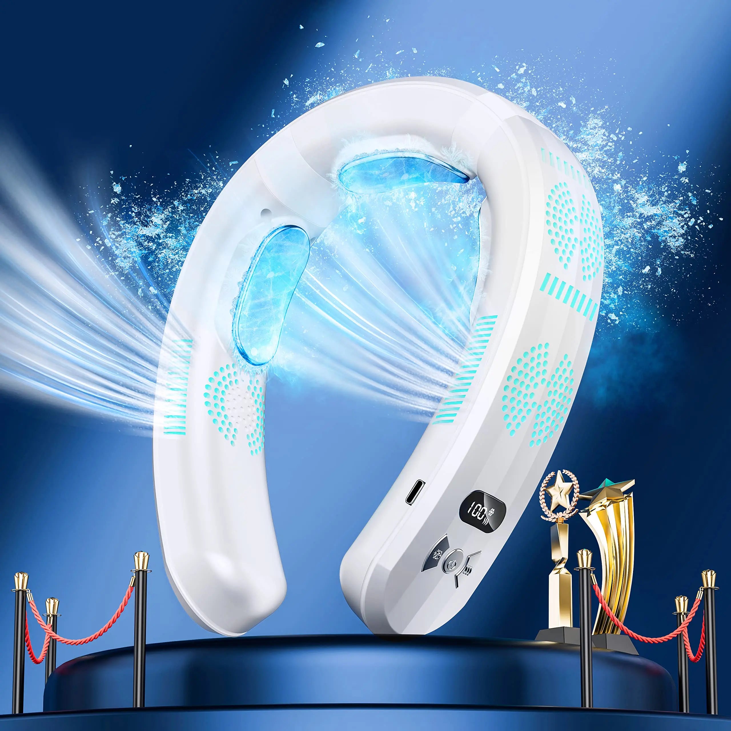 Ventilador de cuello con aire acondicionado portátil 6000mAh