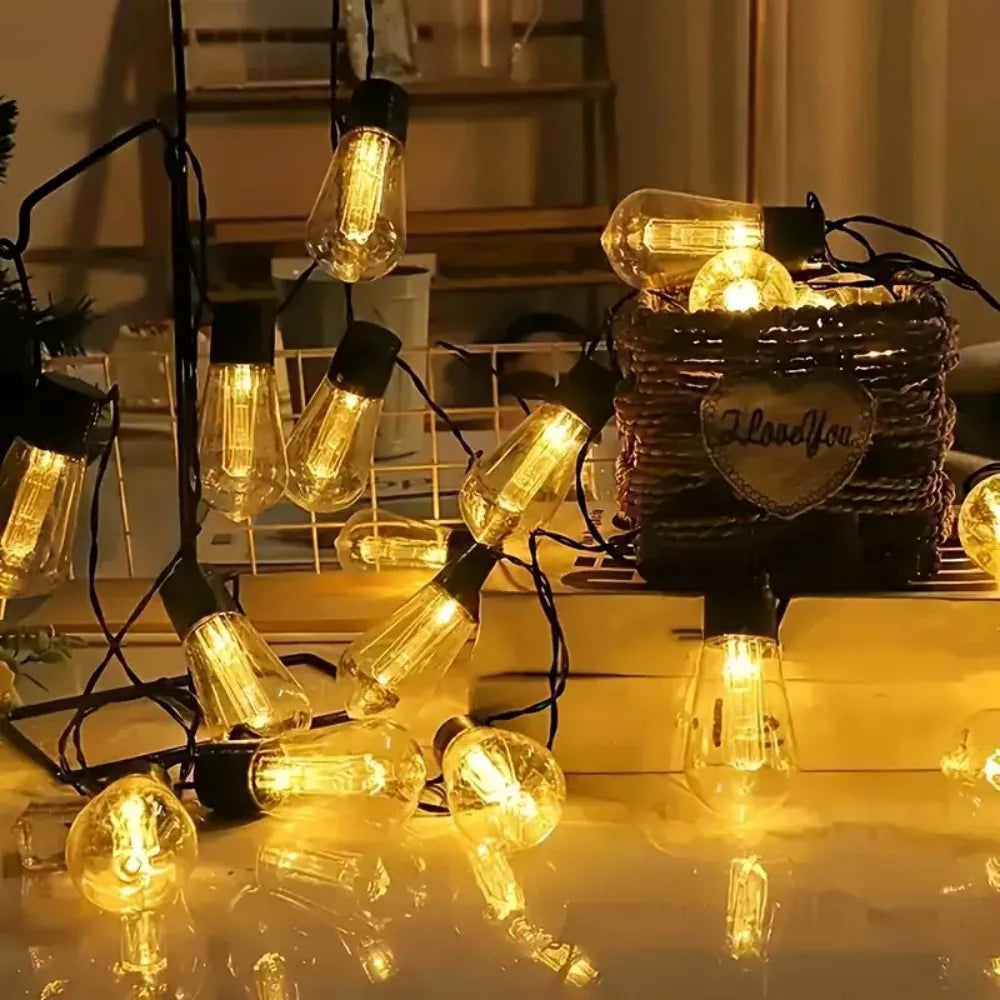 Cadena de Luces LED Solar Impermeable para Camping y Jardín