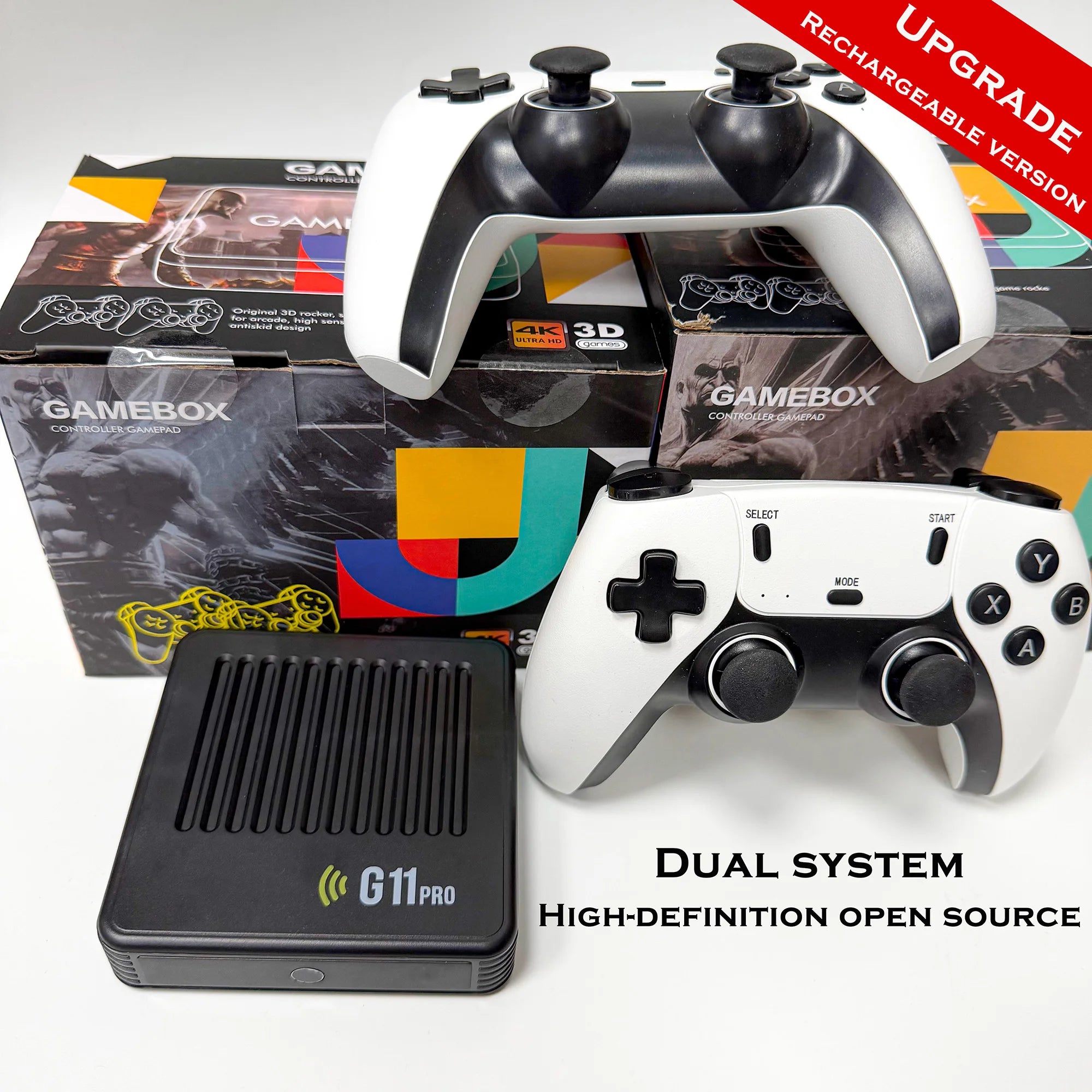 Consola de juegos G11 Pro 4K HD Android 9.0 Sistema dual TV Game Box 64G/128G Integrada con más de 60000 juegos retro Consola de videojuegos con mando inalámbrico