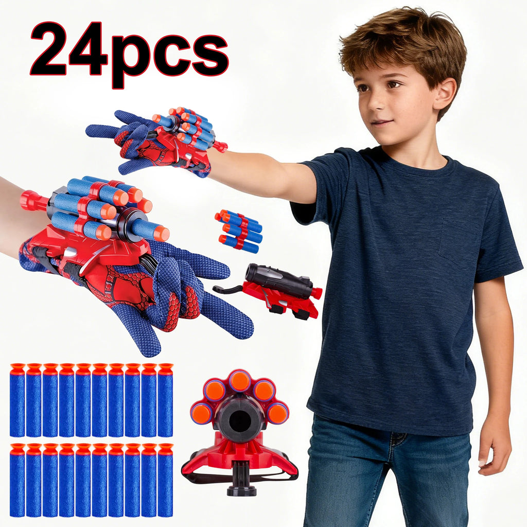 Juego de juguetes de tiro de espuma de héroe de 24 piezas, pistola de juguete de tiro al aire libre para niños, regalo para niños, regalo de cumpleaños, regalo de vacaciones, regalo de fiesta