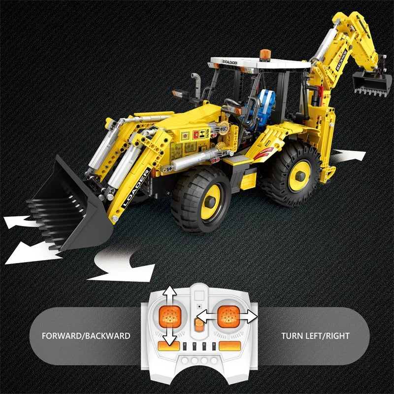 Nuevo 2466 Uds Bulldozer excavadora camión Control remoto modelo bloques de construcción rompecabezas juguete cumpleaños regalos de navidad para niño