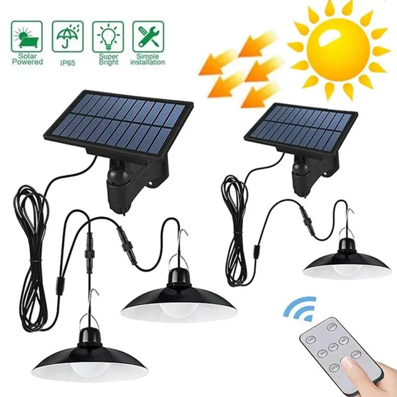 Lámpara Colgante Solar de Araña Doble Cabezal
