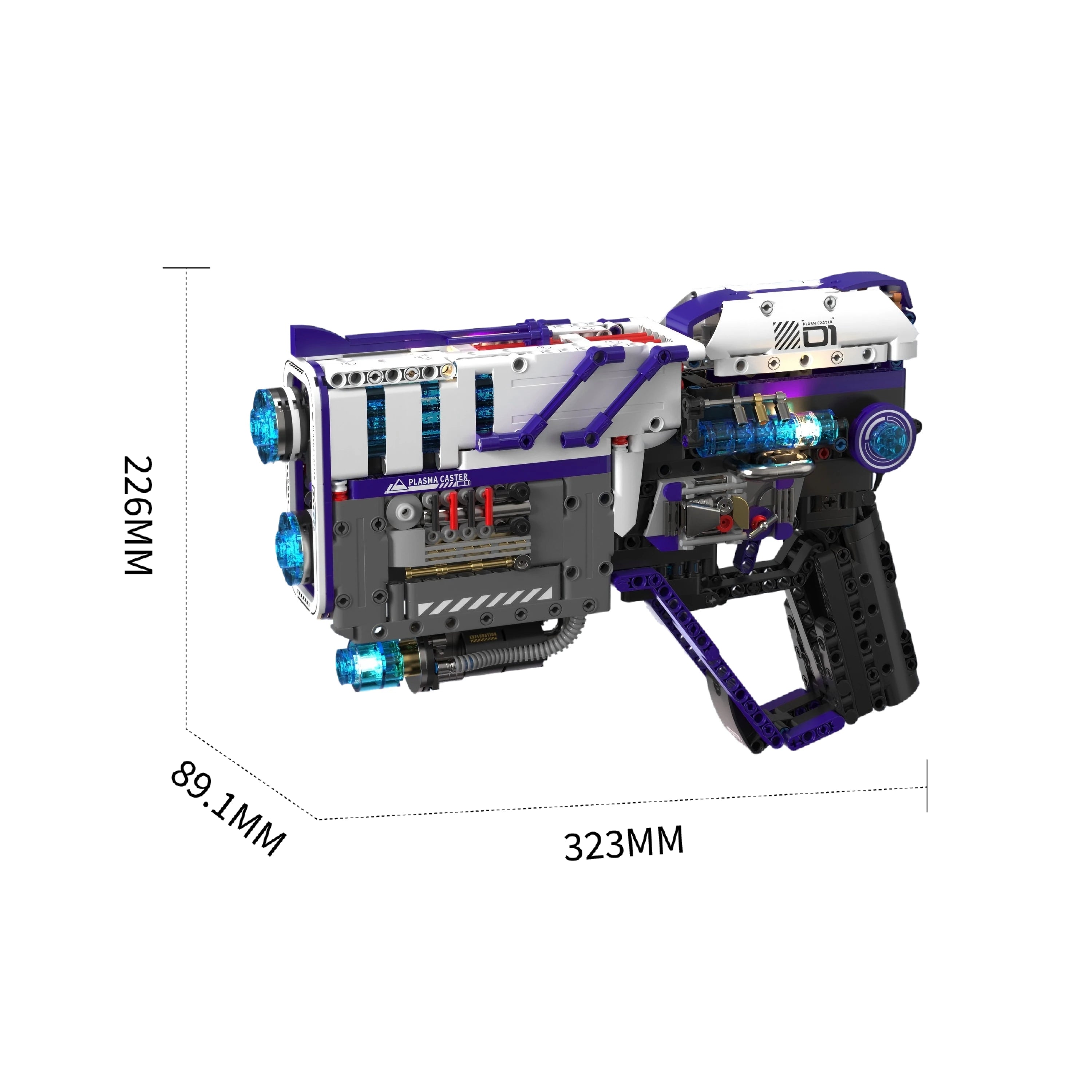 Juego de Bloques de Construcción de Pistola Mecánica con Luces, 1334 Piezas, Adorno de Escritorio de Pistola de Juguete, Juguete Educativo de Construcción de Modelos, Regalo de Cumpleaños