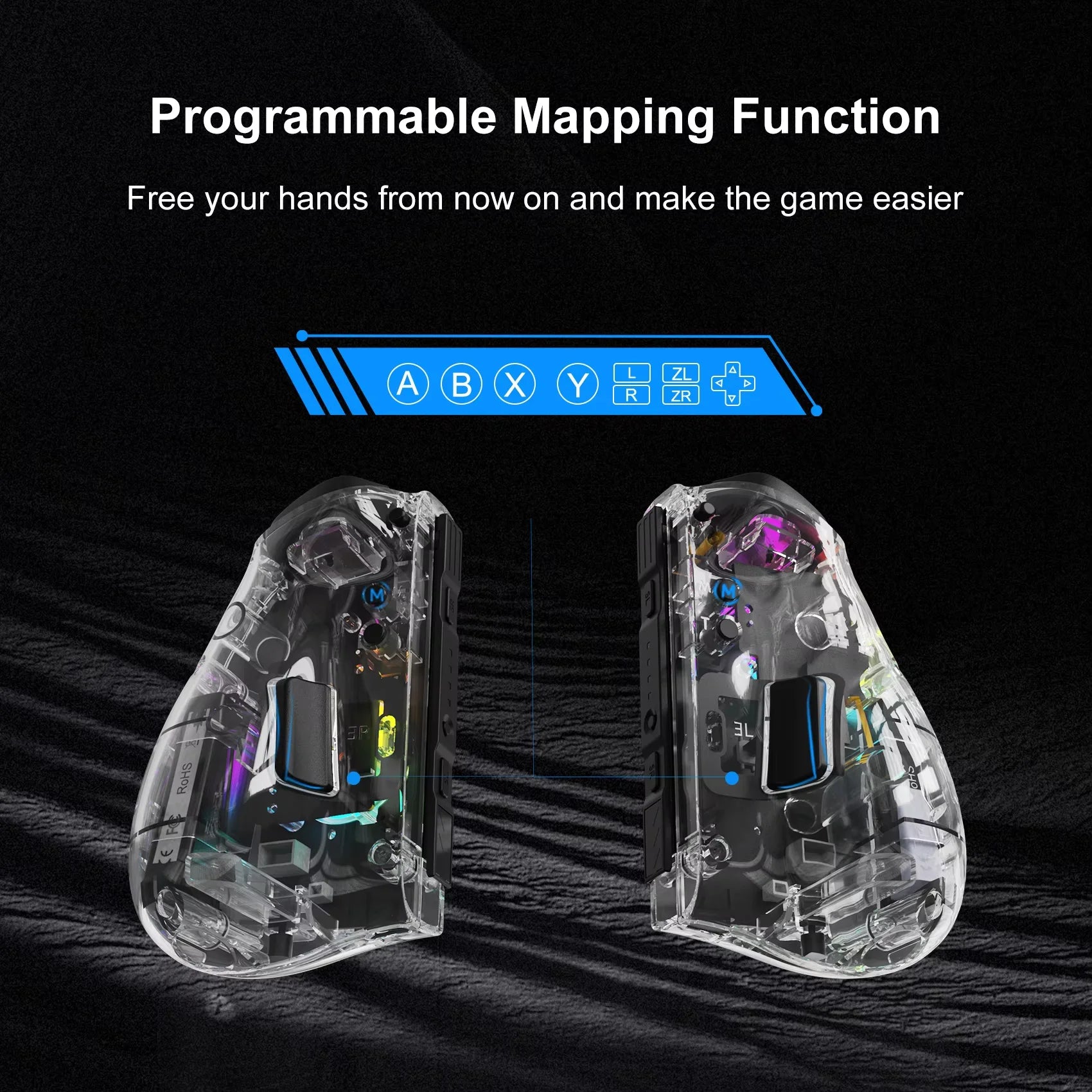 Controlador inalámbrico LinYuvo Meteor Light KS37B para interruptor/OLED con programable/Control de movimiento/doble vibración/Función Turbo