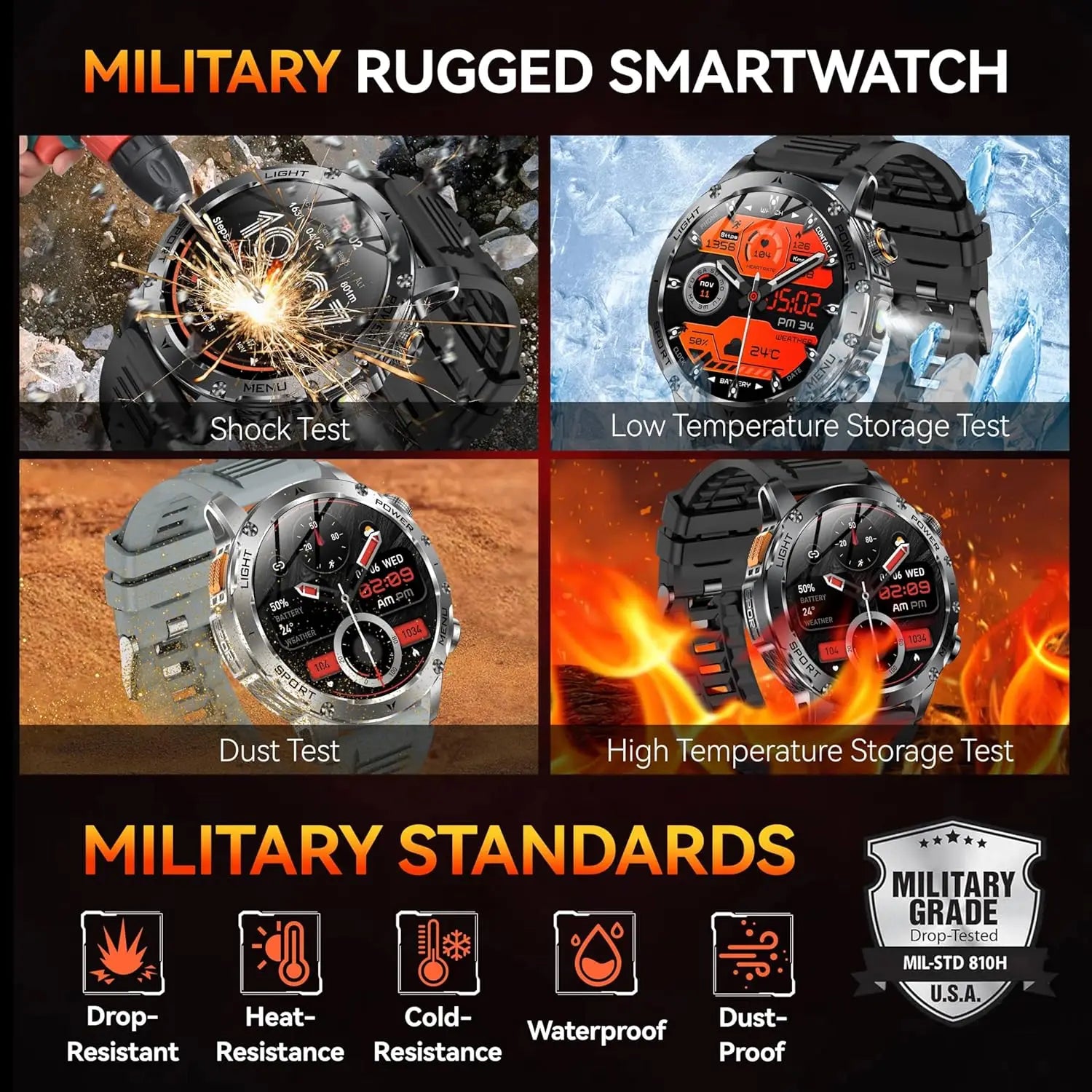 AK87 Reloj Inteligente GPS Linterna 3ATM