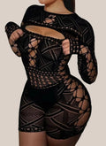 Lencería Babydoll de Manga Larga Talla Única Flexible para Mujer