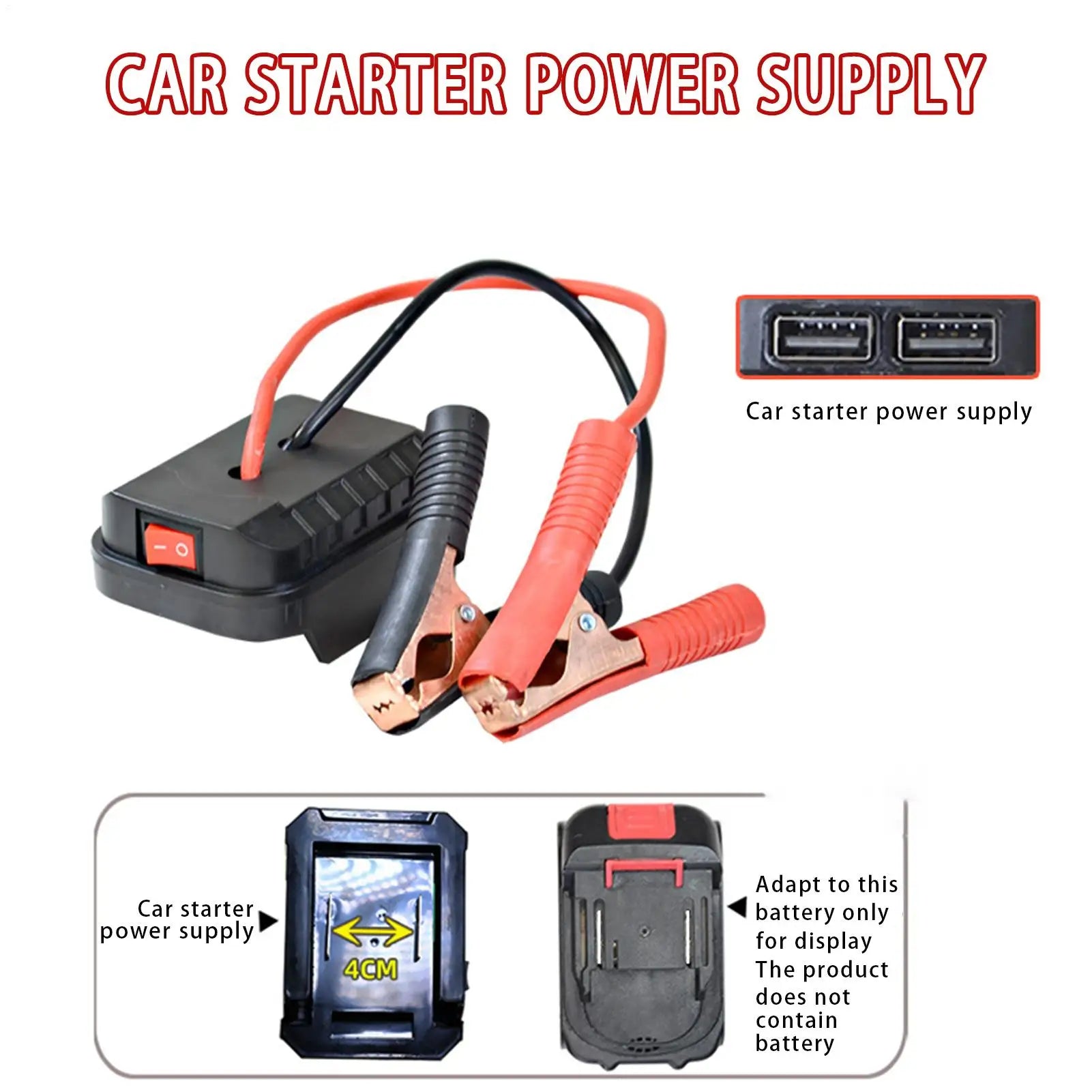 Arrancador de Batería Portátil para Auto con Doble USB