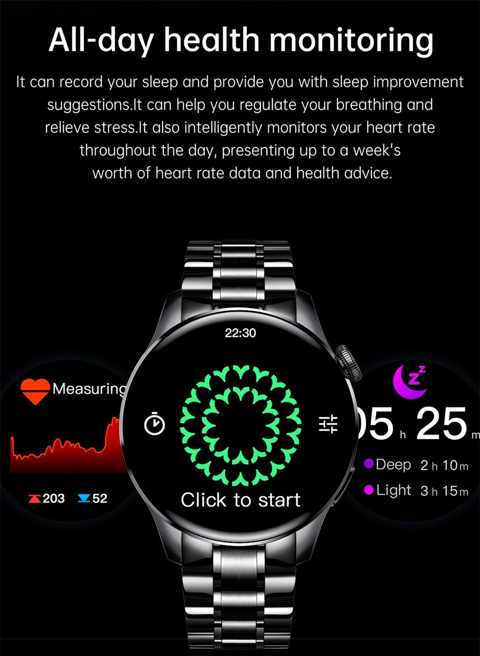 Smartwatch LIGE hombre, llamadas Bluetooth, pantalla AMOLED, resistente al agua