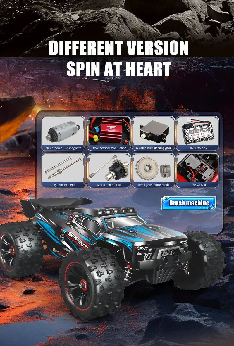 Coche teledirigido 1:16, 85 KM/H o 50 KM/H, 4WD, con Control remoto LED, camión Monster 4x4 de deriva de alta velocidad para niños vs Wltoys 124017   Juguetes