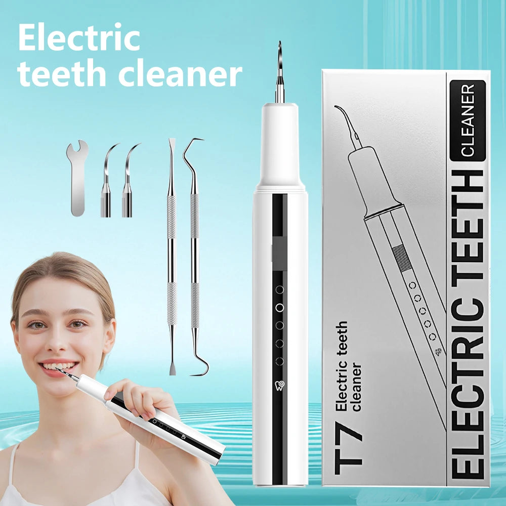 Escalador Dental eléctrico con vibración sónica, placa para blanquear los dientes, cálculo, café, humo, manchas, eliminación de sarro, cepillo de dientes
