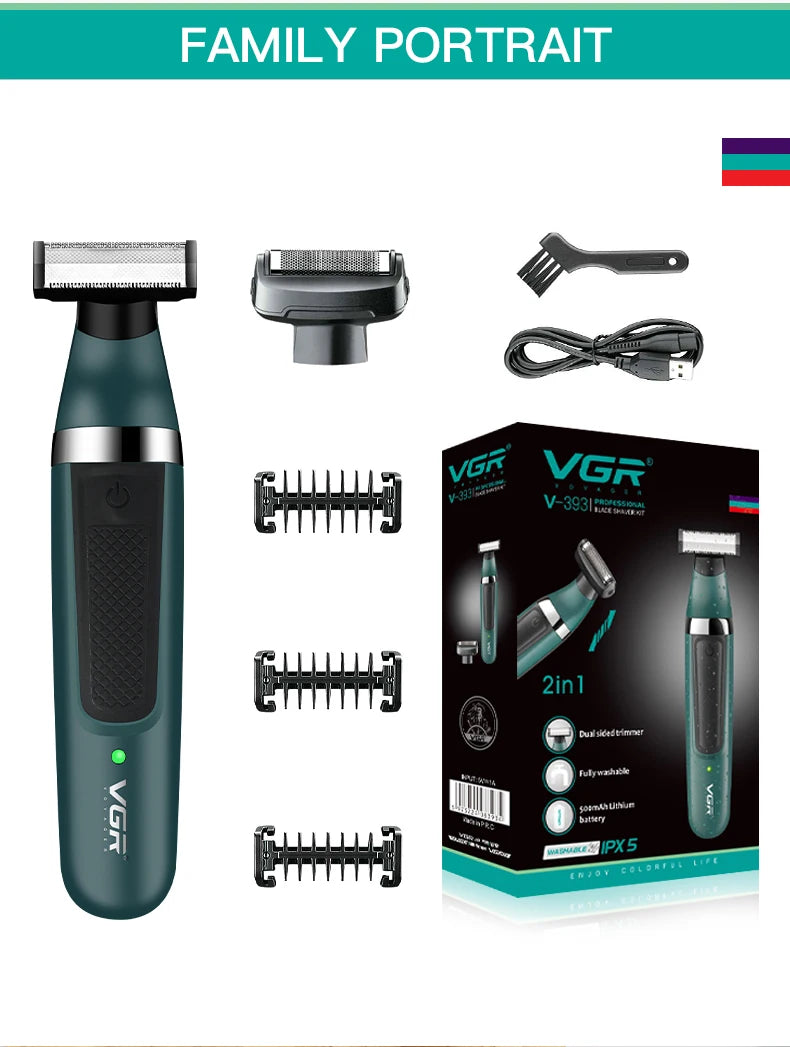 Afeitadora y Recortadora de Pelo y Barba, Recargable, Resistente al Agua