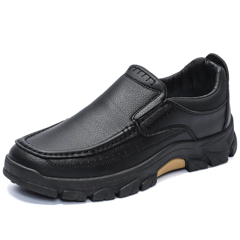 Nuevos zapatos informales para hombre de primavera y otoño, zapatos británicos para papá de mediana edad, zapatos de cuero de negocios a la moda