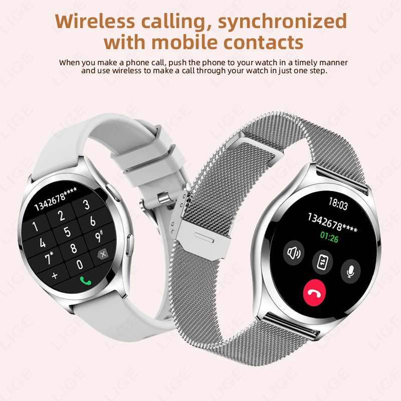 Smartwatch LIGE para mujer con pantalla HD 1,27" y monitor de salud