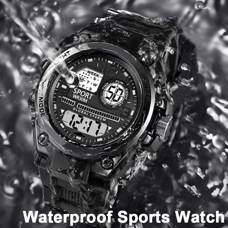 Reloj deportivo resistente al agua para hombres y estudiantes, reloj despertador luminoso multifunción, reloj Digital LED para hombre, reloj de pulsera electrónico deportivo