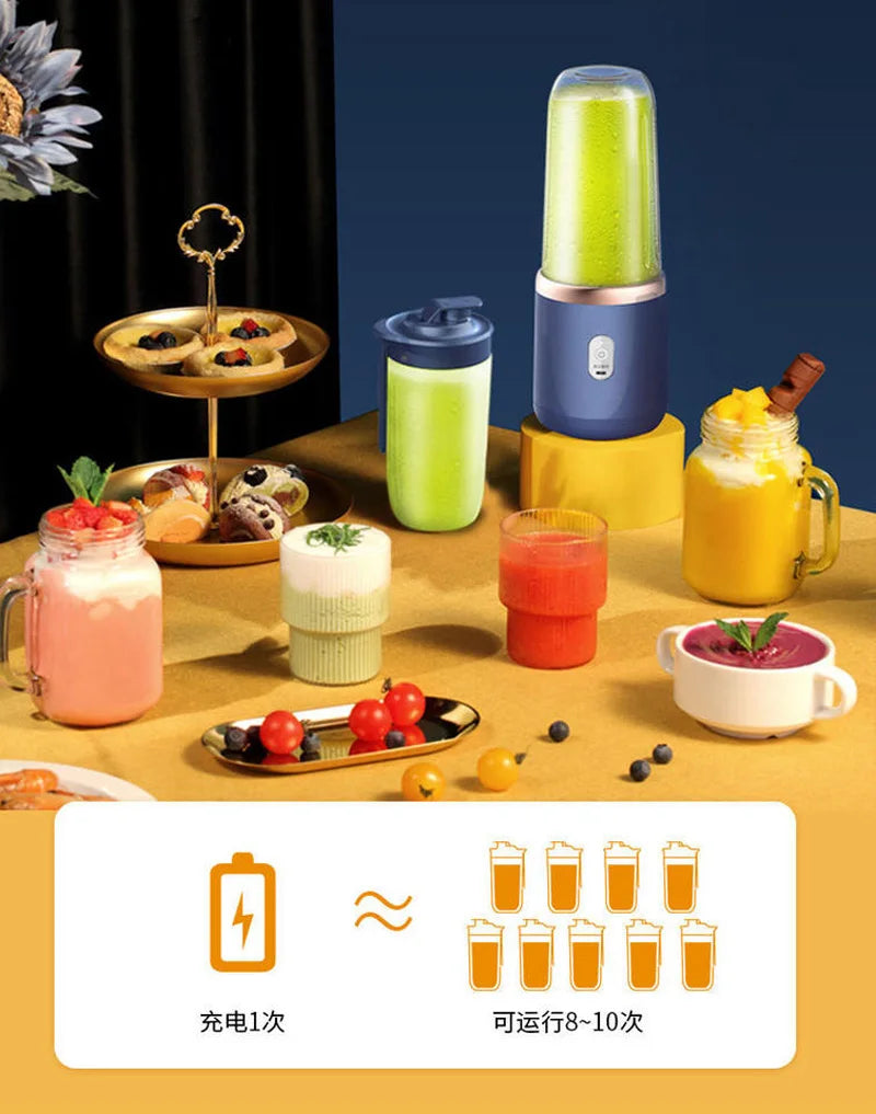Exprimidor Eléctrico Portátil 300ml de Doble Engranaje con Carga Inalámbrica