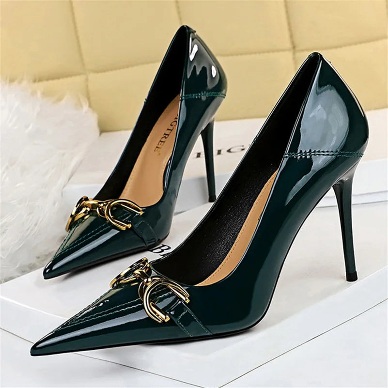 Zapatos de Tacón Alto Stiletto con Hebilla para Mujer