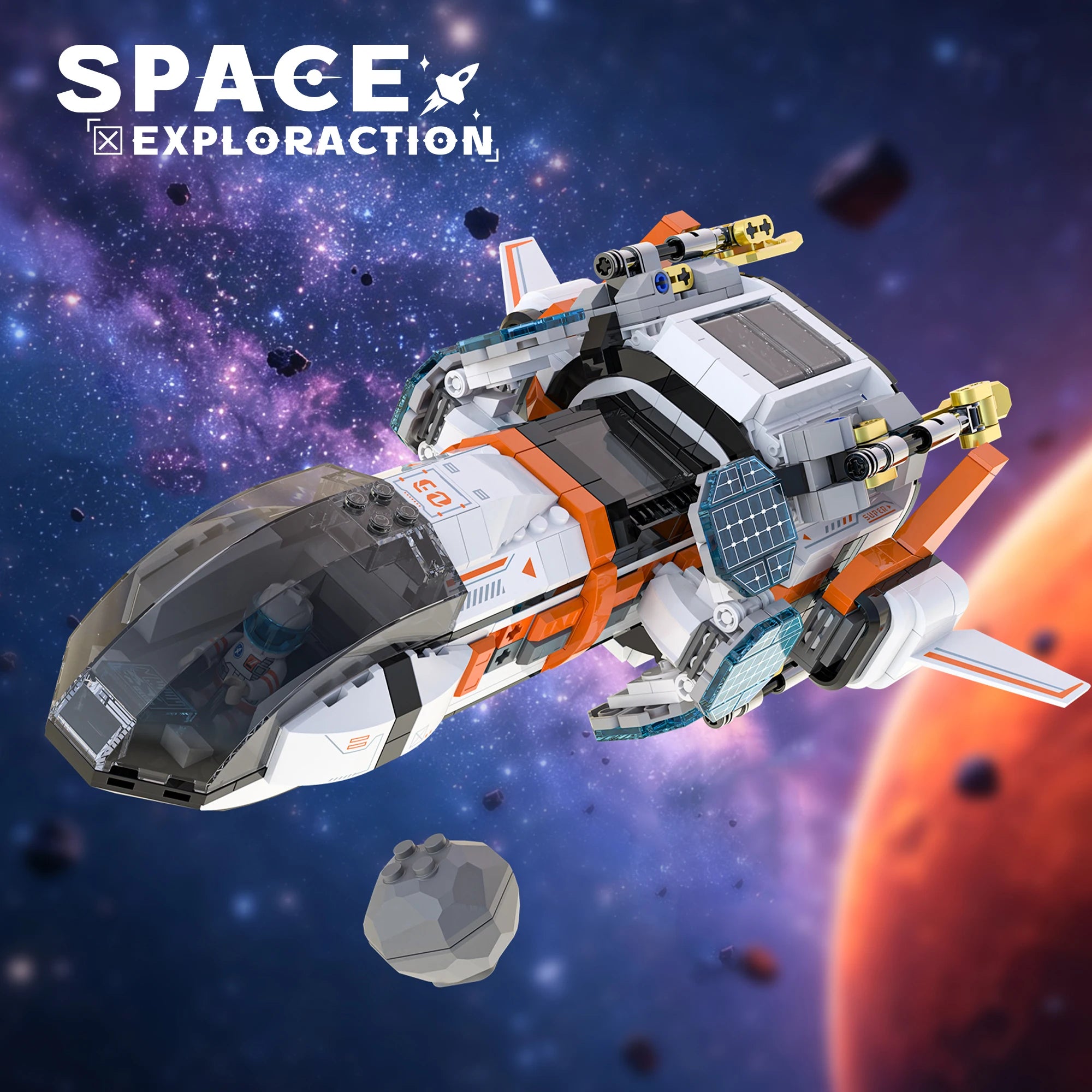 LL003 Serie Aeroespacial, Juguetes Creativos para el Hogar, Set de Bloques de Construcción de Naves Espaciales, Juguete Educativo para Niños, Regalo de Cumpleaños